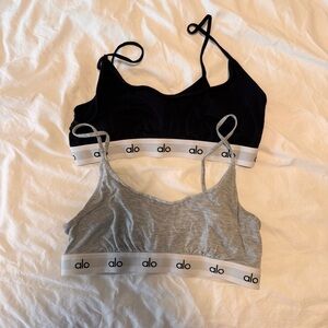 ALO Yoga Women's Icon Cami Bra - Black & Gray